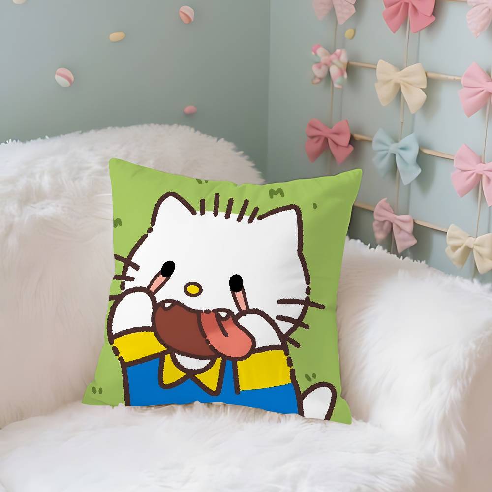 

Cute Hhello KittyS Case Plush Fabric Soft Pillowcase Double Sided Print Cushion Cover Household Gifts 40x40CM(16x16in)