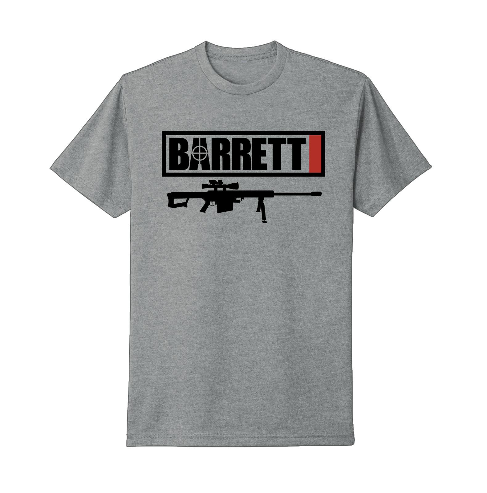 Barrett Ammunition Guns Firearms Logo Unisex Grey T-Shirt XXXXL