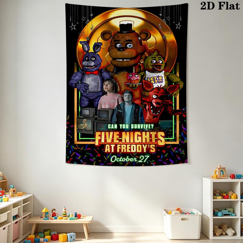 Five Nights Freddy'S Survival Horror Tapestry Background Cloth Wallmounted Homestay Soft Decoration Tapestry Soft Work Of Art