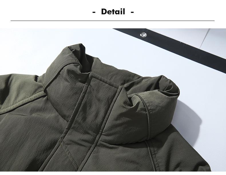 Men's Winter Stand Collar Down Jacket - Warm, Thickened, American Style, Outdoor Workwear