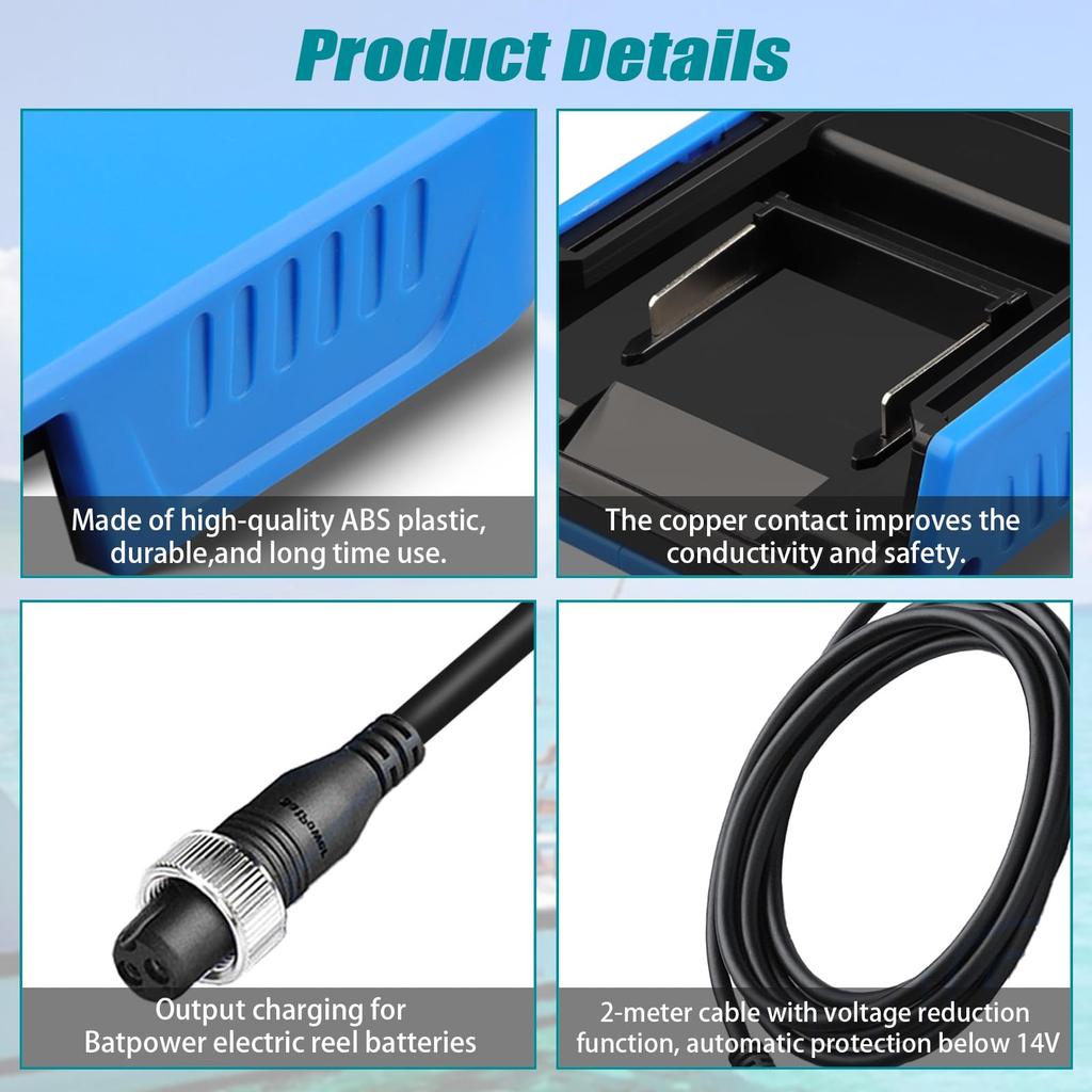 Shimano fishing reel adapter for for Makita 18V for Daiwa and Shimano electric fishing spinning reels BG 3000 4000 5000 for saltwater and freshwater