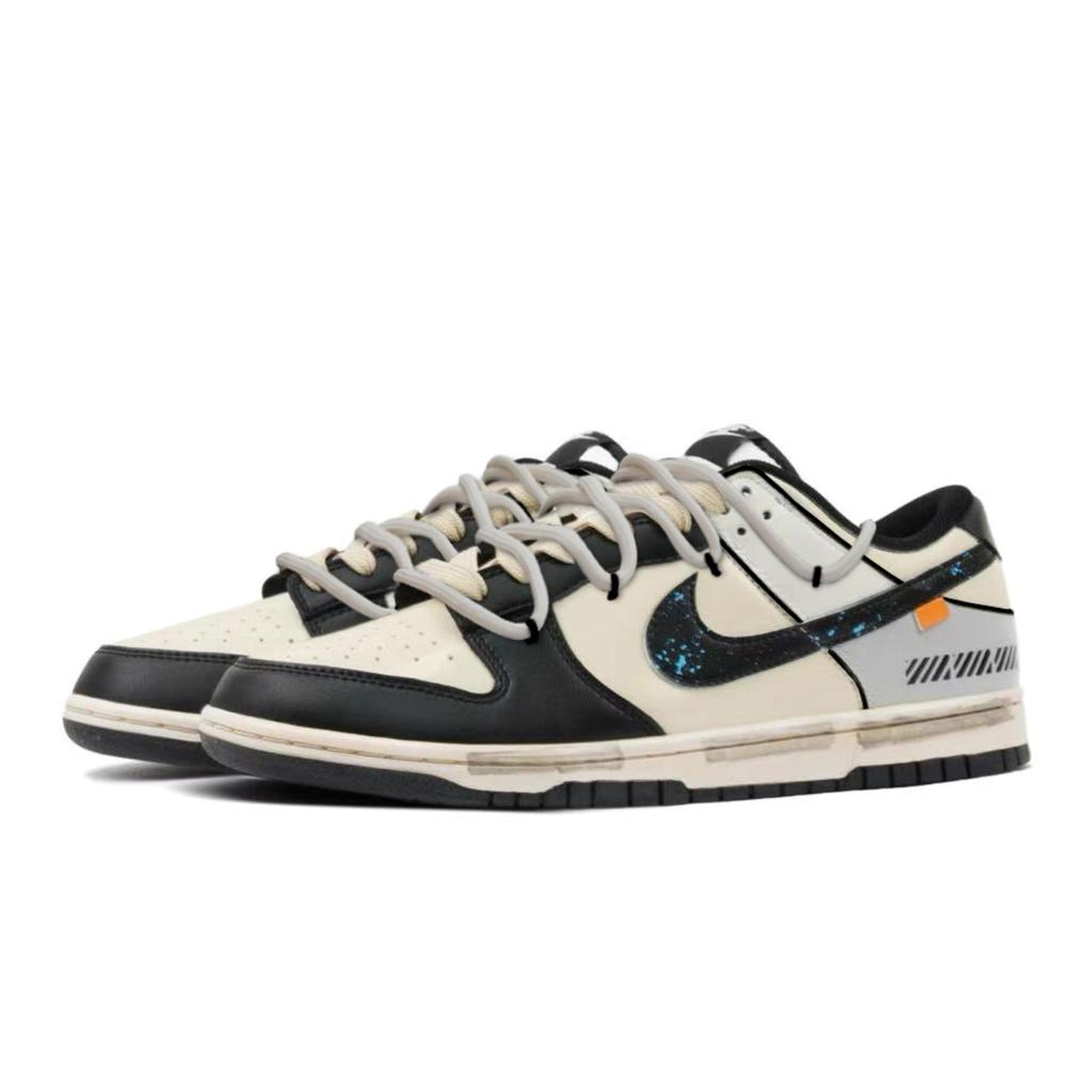 Nike Dunk Abrasion Resistant Low Top Skateboard Shoes Unisex Black White DD1391-100(Team379-)
