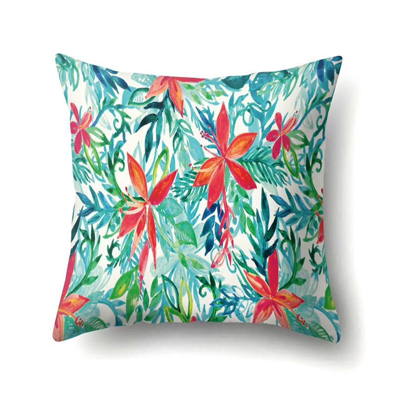 Polyester Pillowcase Plant Decoration Home Printed Pillow Car Waist Cushion Sofa Bed Head Cushion Cover