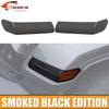 2x Front Eyebrow Light Lamp Cover Trim For Jeep Wrangler JL JT 18+ Smoken Black