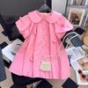 Mädchenkleid Sommer Westernstil Mode Puppenkragen Kurzärmelig Niedlicher Stil Kinder Prinzessinnenkleid