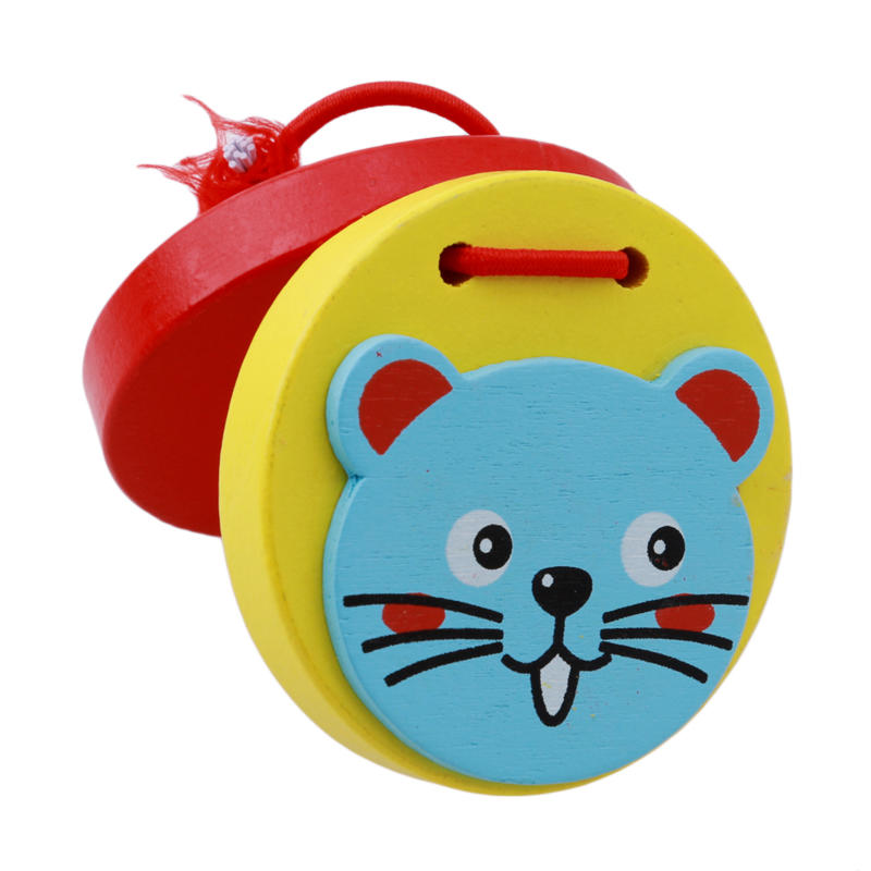 Preschool Early Castanets Toys Clapper Handle Musical Instrument Educational