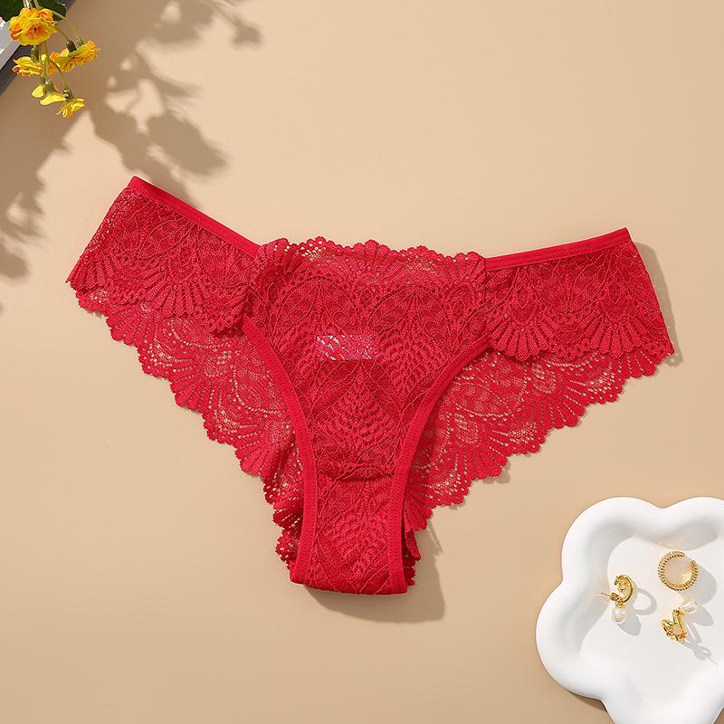 Women's Seamless Mid-Waist Lace Thong - Sexy, Breathable, Comfortable Hollowed-out Ladies' Underwear Bestseller