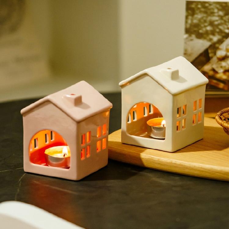 Decorative Tealight Candle Holders Christmas Candle Holders Table Centerpieces Mini House Candlestick Holders Home Decors