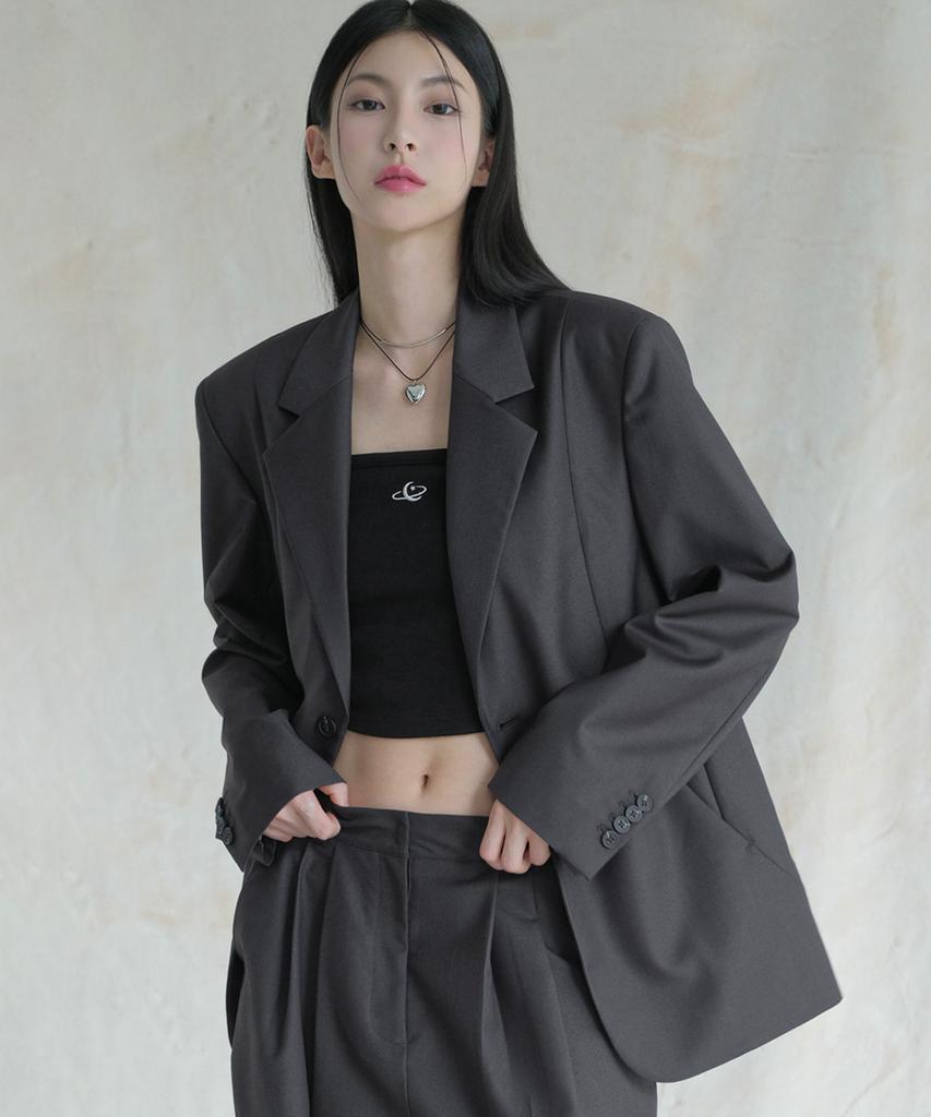 Avandress Curved Two-Button Blazer Black