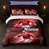 Set Biancheria da Letto Personalizzato Cristiano Ronaldo con Nome Testo 1 Copripiumino+2 Federe Logo Calcio Regalo Personalizzato per Occasione Speciale Arredamento Camera da Letto