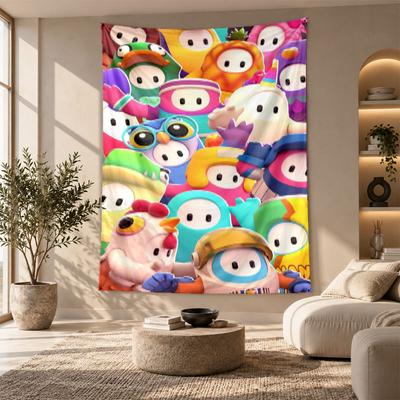 Decorative Tapestry,Fall Guys Printed Wall Art, Lightweight Wall Hanging For Bedroom Background