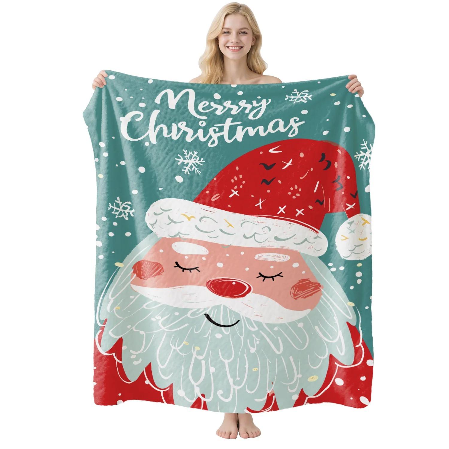 Christmas Series Printed Blanket for Sofa Bed Travel Camping Living Room Office Conditioning Blanket for All Seasons Gifts 70x100cm