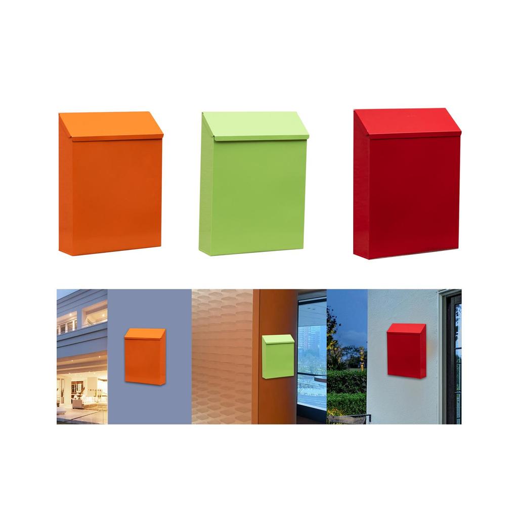 Wall Mounted Mailbox Wall Hanging Mail Box,Large Capacity Letter Box Newspaper Holder Box Drop Box with Lock for Porch Decor