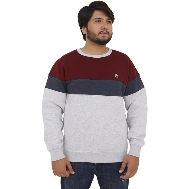 Men's Fleece Crew Neck Sweatshirt Pullovers Long Sleeve Jumper Casual