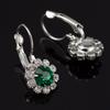 Exquisite Inlaid Diamond Round Pendant Earrings – Japanese & Korean Style