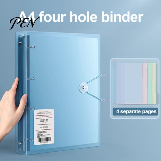 A4 Document Organizer Ring Binder with Folder, PP Waterproof Organizer, Paper Morandi Color File Keeper Large Capacity Expanding Folder for Office And