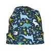 Kawaii Dinosaurs In Blue-Green Adult Knit Beanie with Easy Modern Style Fits Effortlessly Into Seasonal Wardrobes And Pairs Well with Jackets Or Casua
