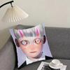 H-Hikari Shimoda IllustrationS Cushion Cover Reversible Plush Pillow Cover – For car, sofa, bedroom, perfect as a gift.