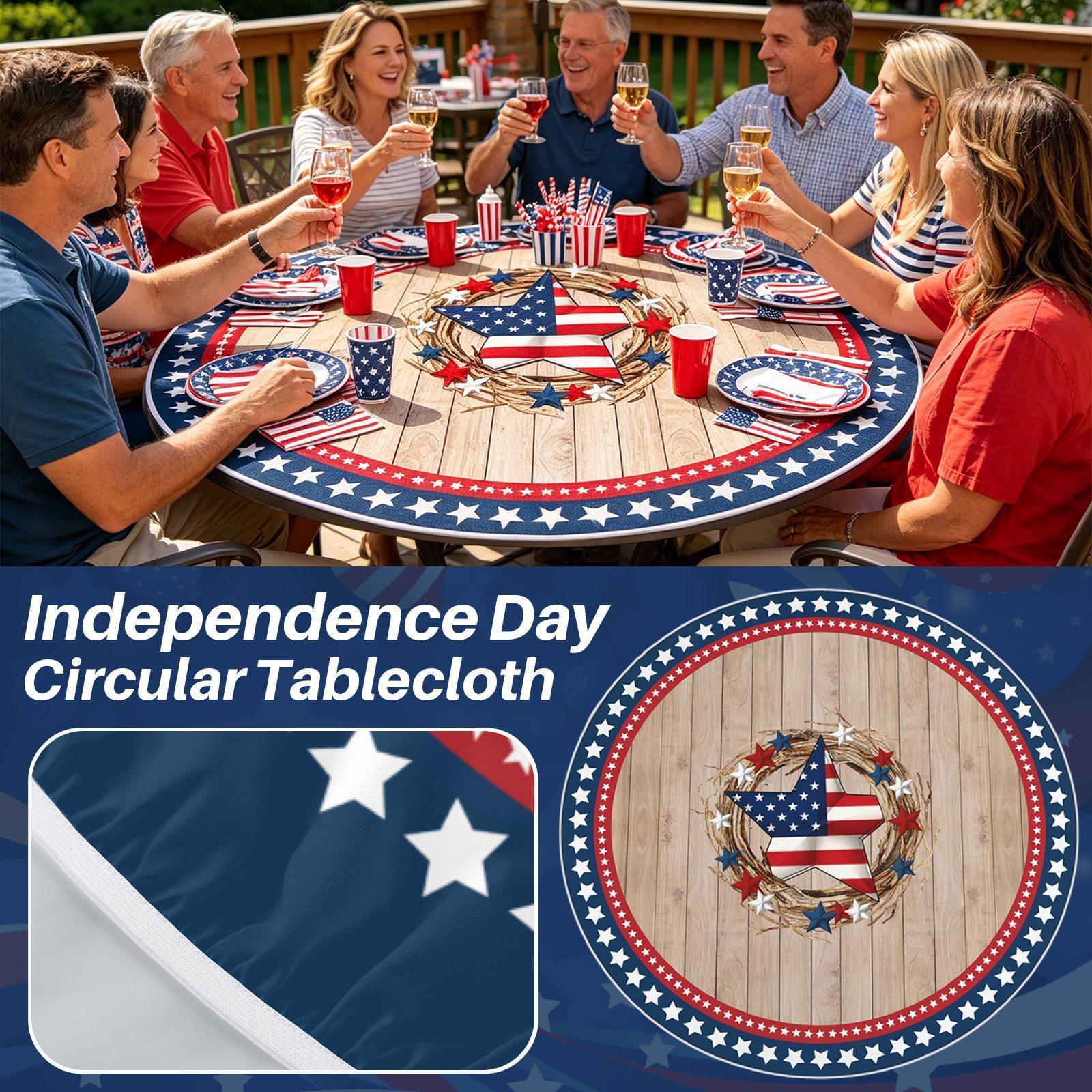 Independence Day Party Tablecloth For Children, Patriotic Party Decorations, Disposable PE Tablecloth A синий