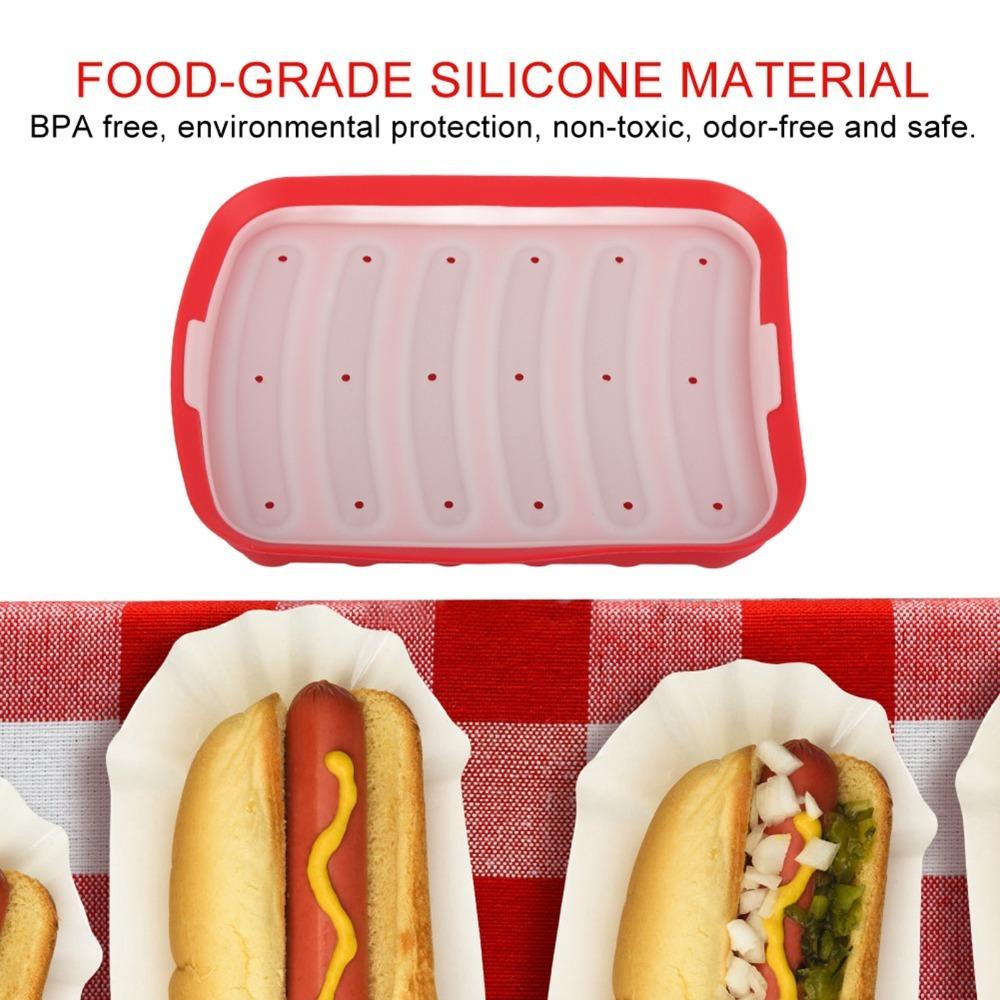 3pcs With Vented Lid Hot Dog Mold Food Grade Silicone Sausage Maker Mold  Home Kitchen Baking