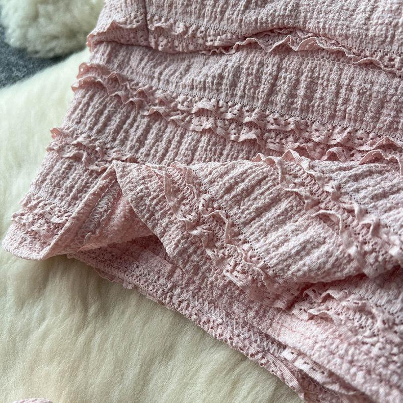 Summer Women's Camisole Top Short Hem Half-body Skirt Suit