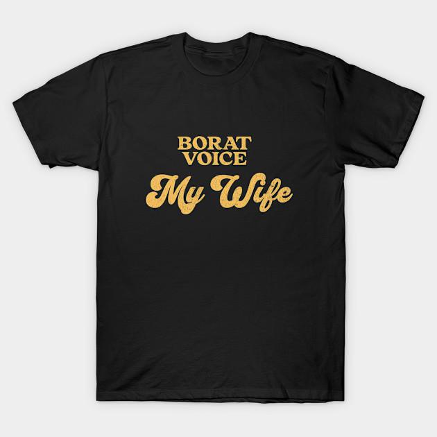 Men Black Print T-shirt Borat Voice  -  My Wife No-Cut Transfer Paper Print Cotton Tshirt 3XL чёрный