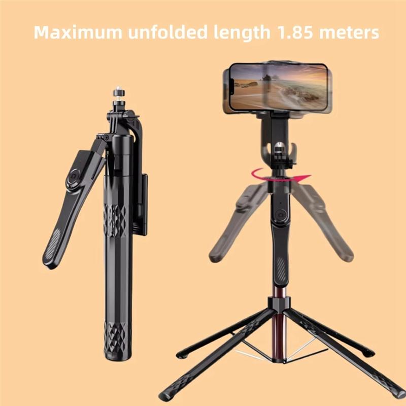 ABUO-Selfie Stick Tripod 1.85M For Iphone 16 15 14 13 Pro Max Android Phones Remote Control Panoramic Ball Head Holder