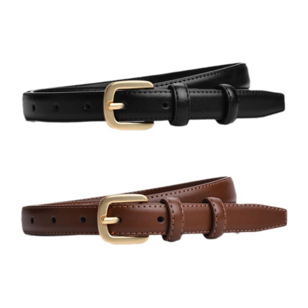 Black Needle Buckle PU Leather Waist Belt Strap Korean Style Waistband Leather Fashion Belt  Ladies
