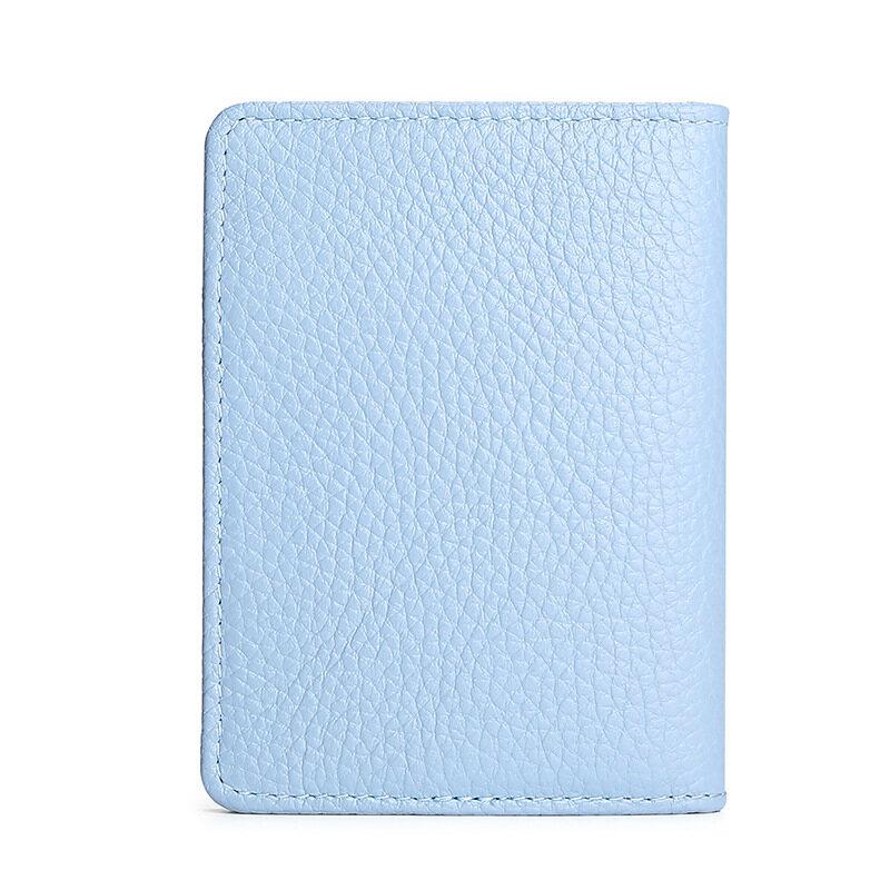 Durable Ultra-thin Men and Vertical ID Cards Cover Bank Card Driver's License Simplicity Business Card Holder Soft Light Blue