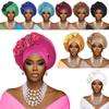 Cappello a Turbante Africano Nigeria Fiori Fasce per la Testa per Matrimonio Festa Copricapo