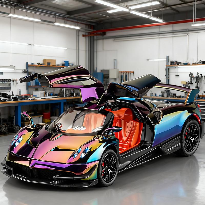 1/24 Pagani Huayra BC Supercar Legierungsauto Diecasts & Spielzeugfahrzeuge Metallspielzeugauto Modell Sound und Licht Sammlung Kinderspielzeug