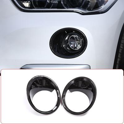 2pcs Carbon Fiber Style Plastic Chrome Front Fog Light Lamp Cover Trim Car Accessories For BMW X1 F48 2016- Accessories