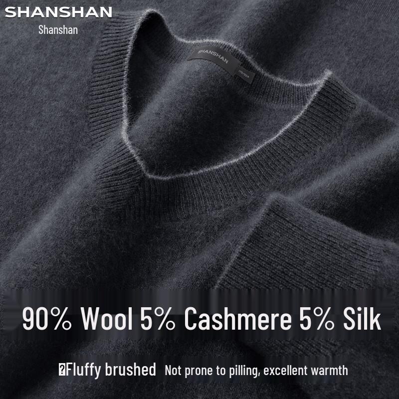 SHANSHAN Men's Merino Wool & Cashmere Blend Sweater