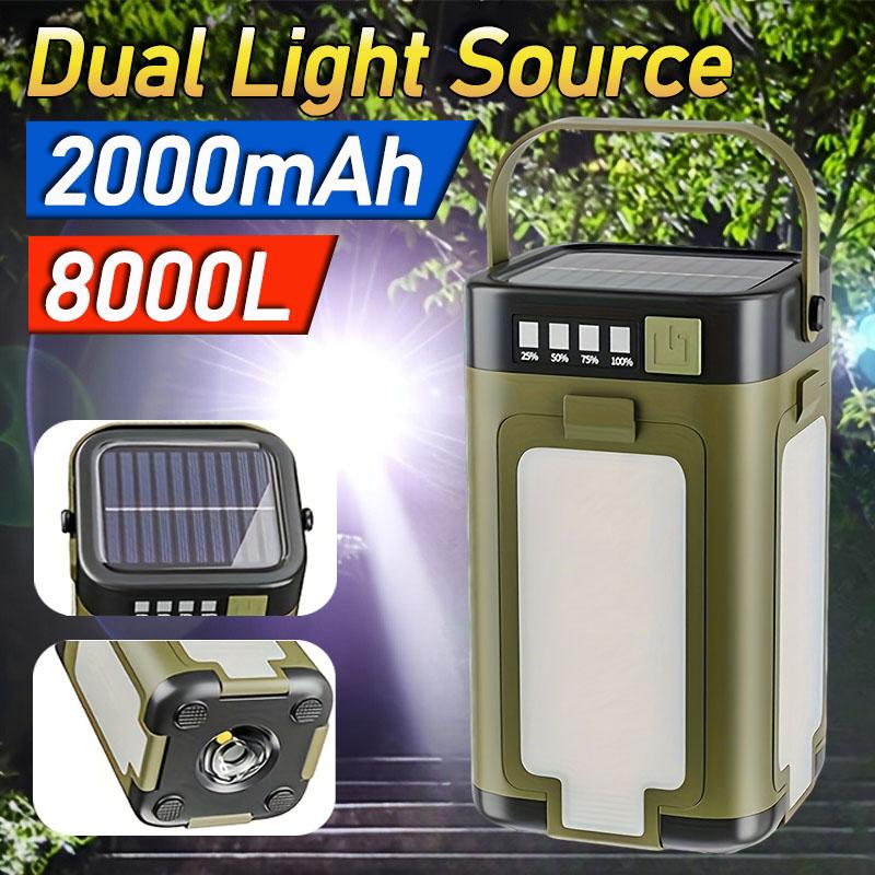 Luce portatile solare da campeggio, luce portatile da appendere per tenda, faretto pieghevole a quadrifoglio, adatto per campeggio, escursionismo, turismo, pesca, situazioni di emergenza