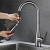 Black Kitchen Faucet Flexible Pull Out 2 Modes Nozzle Hot Cold Water Mixer Tap Deck Mounted Sprayer and Stream SUS 304 Faucets