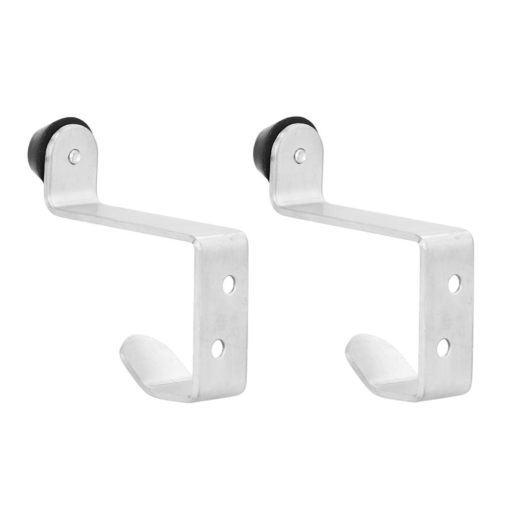 2 Set Door Stops Stainless Steel Door Stopper with Clothes Hook Bag Hanger for Office Home