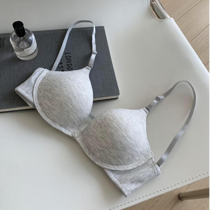 Women's Front Closure Push Up Bra Cross U Shaped Halter Neck Strapless Design Sexy Backless Comfortable Seamless Wireless Beauty Back