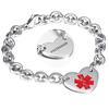 Stainless Steel Medical Logo Bracelet Women'S Titanium Heart Curb Chain O-Line Bracelet