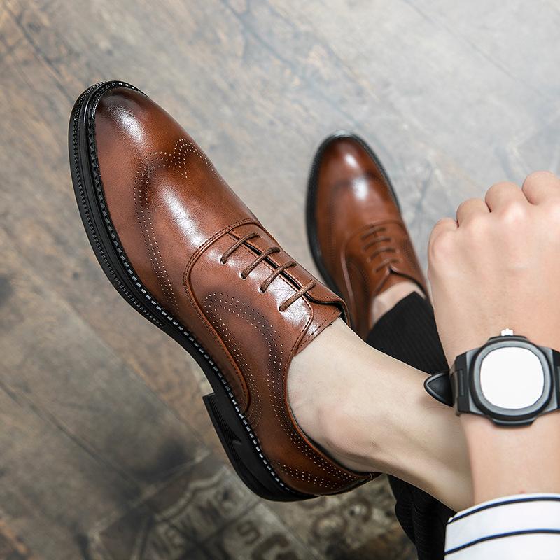 Spring new Brock carved leather shoes breathable casual business dress wedding shoes