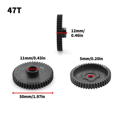Steel 47T Main Gear Metal Spur Gear Replacement for HPI Savage X 4.6 1/8 Remote Control Car Upgrade