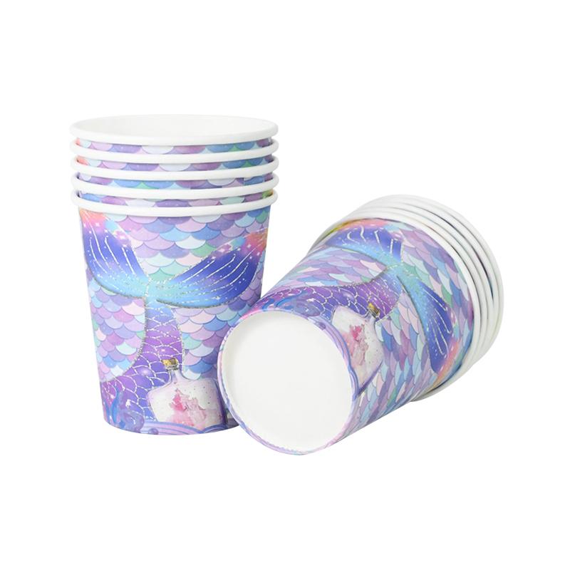 Little Mermaid Party Disposable Tableware Set Paper Plate Cup for Kids Girl Mermaid Theme Birthday Party Decoration Supplies