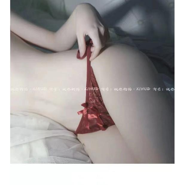 Japanese-style pure and cute fairy lace bow-tie girl T Sexy thong underwear