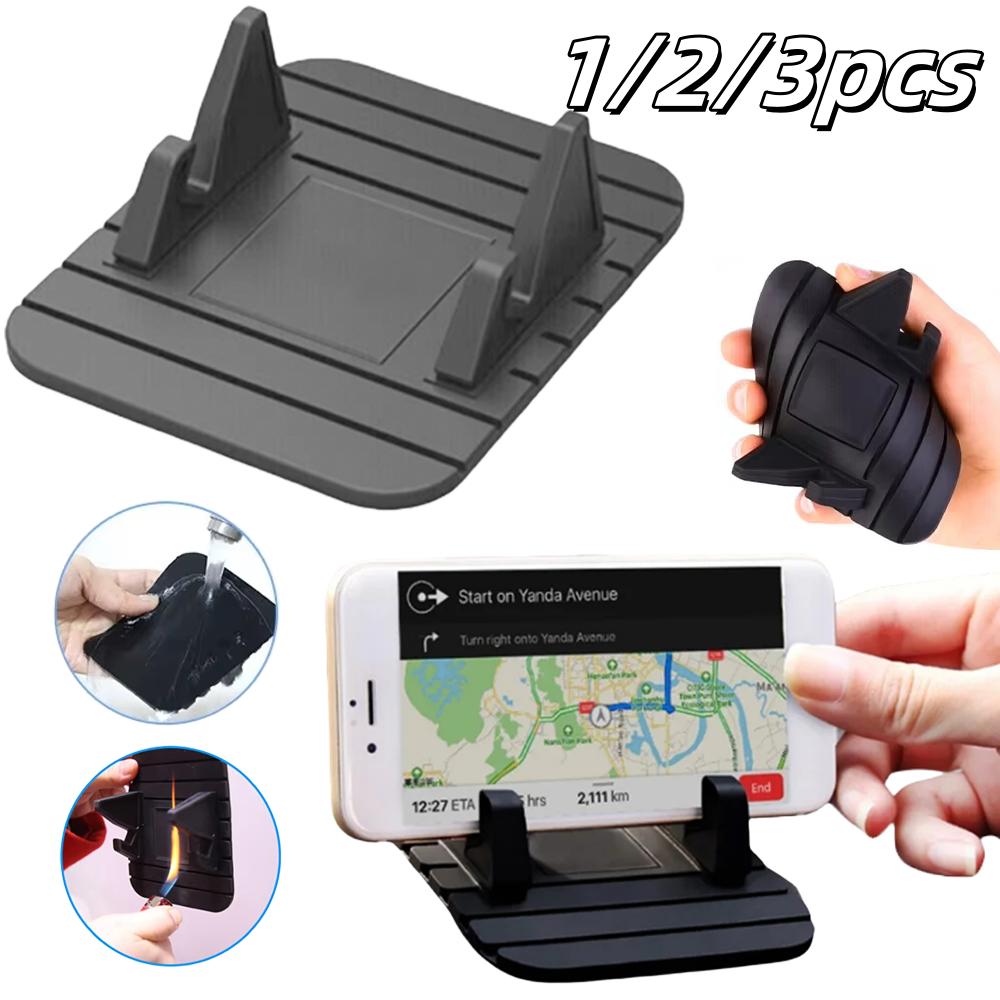 1/2/3pcs Anti-Slip Car Silicone Holder Mat Pad Dashboard Mobile Phone Stand Mount For Iphone Samsung Xiaomi In Car Gps Holder