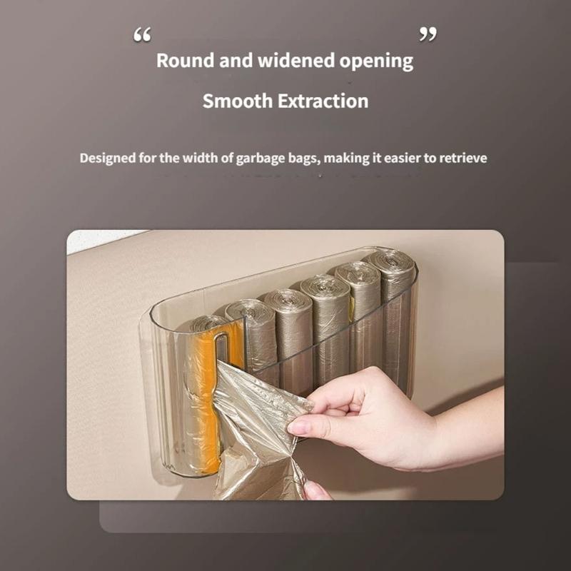 Multipurpose Plastic Bag Storage Box Large Capacity Wall Mounted Trash Bag Holder Dispenser For Daily Use