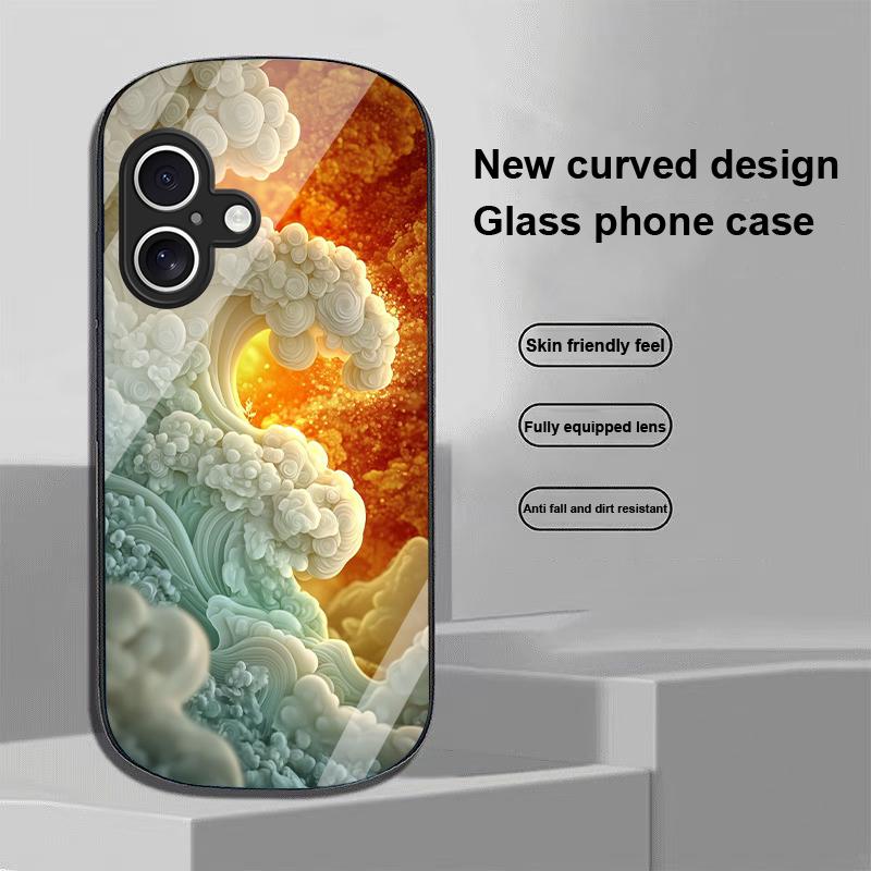 Sternennacht Foyer Für Apple iPhone 16 11 13 15 14 Pro Max 12 Mini 7 8 Plus XR X XS Elliptisch geformte Hülle aus gehärtetem Glas