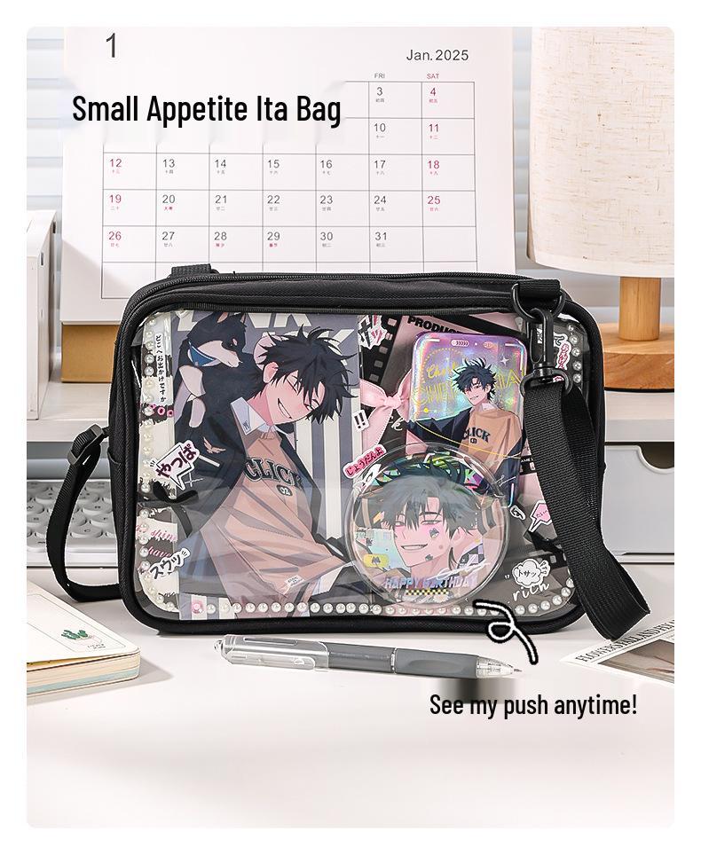 Large Capacity Blue Transparent Ita Pencil Case - Stylish and Functional for Students