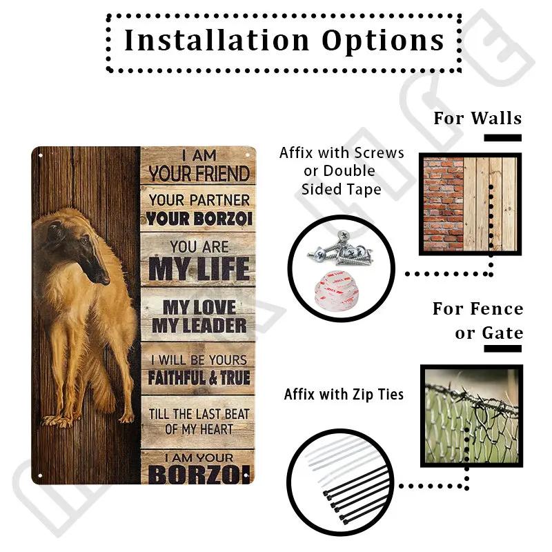 Afghan Hound Vintage Poster Metal Signs Retro Tin Sign Decorative Plaque Room Decoration for Pub Bar Man Cave Club Wall Decor