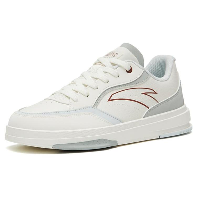 New Anta Life Collection Anti Slip Wear Resistant Low Top Skateboard Shoes Women's White Gray 922328011-2