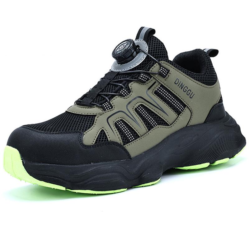 Rotating Button Men Sports Shoes Protection Boots Safety Shoes Men Anti-smash Anti Puncture Work Shoes Non-slip Steel Toe Shoes