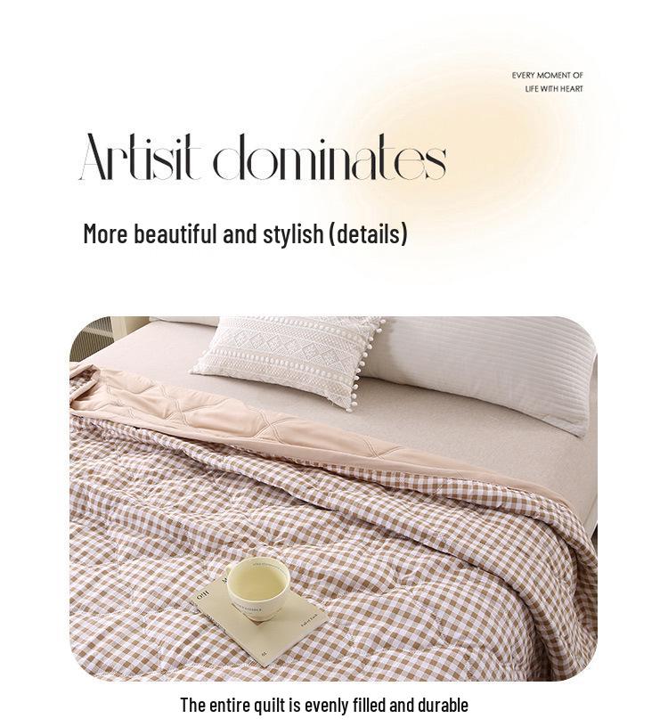 Comfortable Breathable Cotton Summer Quilt - Washable AC Quilt with Gift Box Packaging